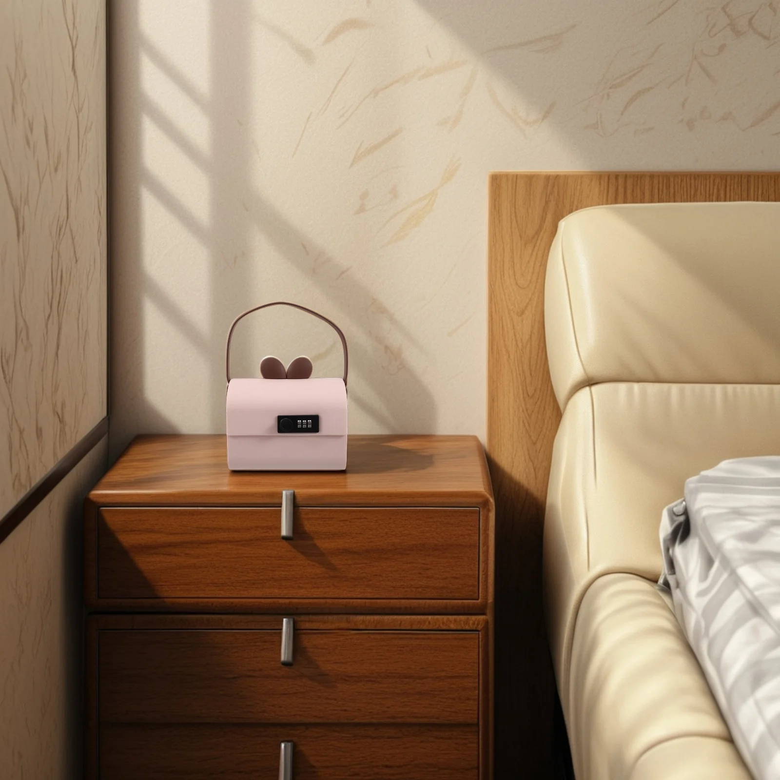 Hucha para niños, niños y niñas, caja de efectivo pequeña, cerradura de combinación rosa portátil, caja de dinero segura para ahorrar efectivo, banco de ahorro para niños