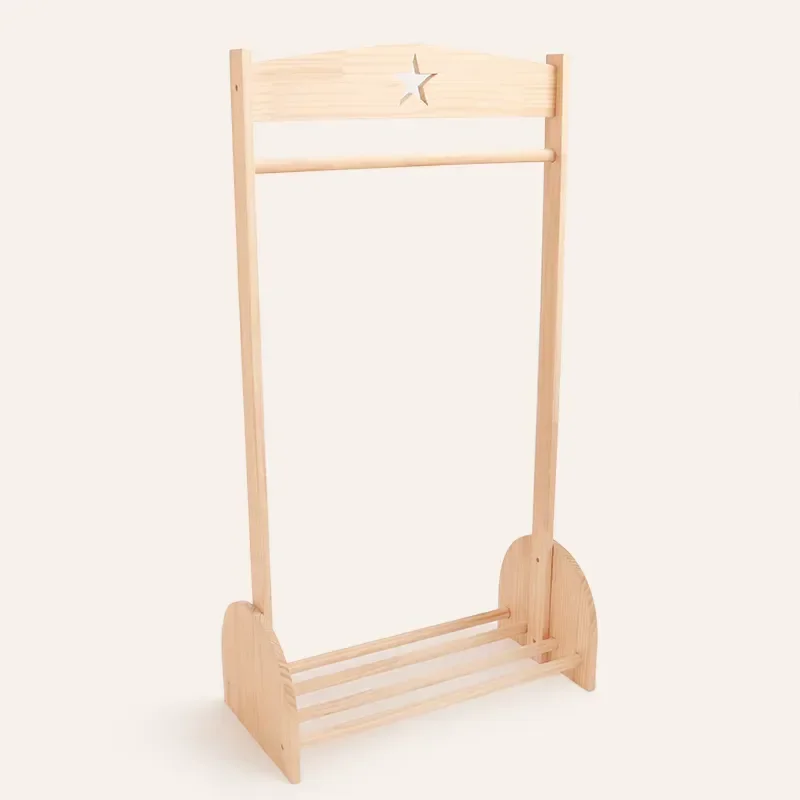 

Nordic Style Creative Design Solid Wood Children's Furniture Clothes Hanger Bedroom Clothes Storage Rack Baby Closet Shoe Shelf