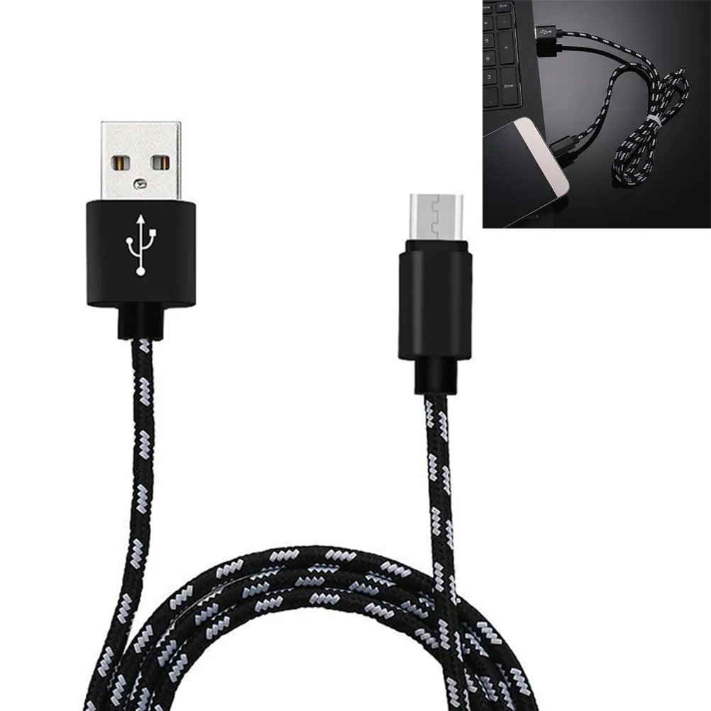 Nylon Braided Micro USB Data Cable for Fast Charging Sync Compatible with Samsung Data Transfer