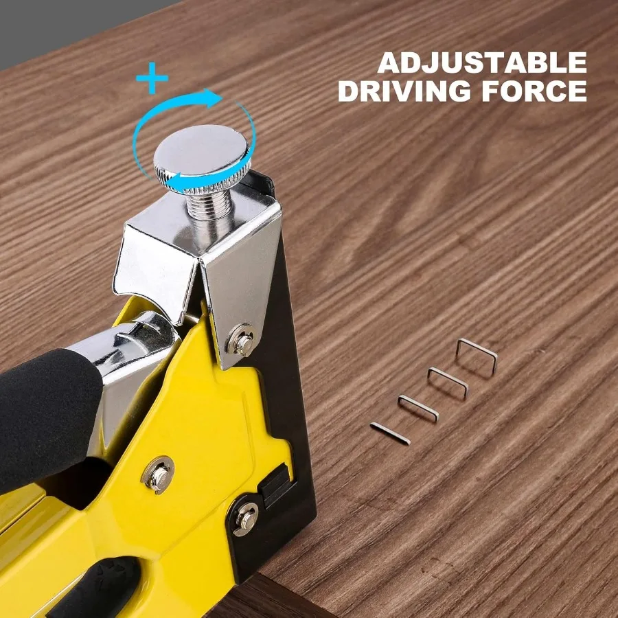 3in1 الثقيلة التيلة بندقية عدة مطلي بالكروم الصلب المفروشات دباسة مع 600 ستابلز QuickJam واضح قابل للتعديل قوة القيادة و Ra