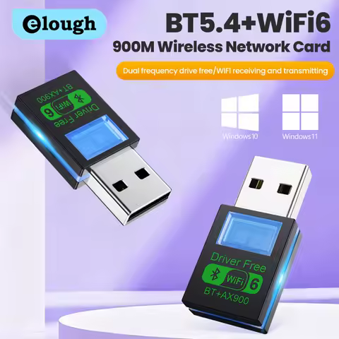 WiFi 6 AX900 Bluetooth 5.4 WiFi USB Adapter Wireless Network Card 2.4G&amp;5GHz Wi-Fi Antenna USB For PC/Laptop Win10/11 Driver Free