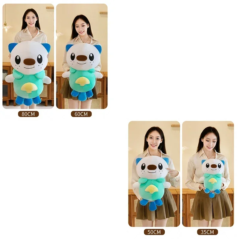 35/80cm Oshawott Pokemon Plush Toys Large Anime Doll Cute Pillow Cartoon Samurot Pokémon Plushie Stuffed Gift for Kids Christmas