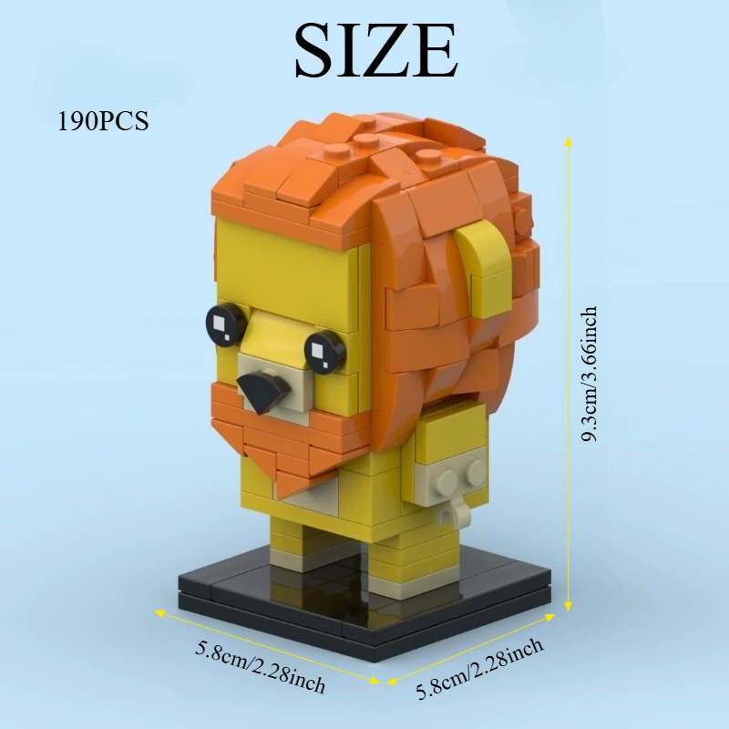 

190PCS Cubed Lion Building Kit - MOC-Compatible Animal Model for Teens & Adults, Creative DIY Gift with Guidebook