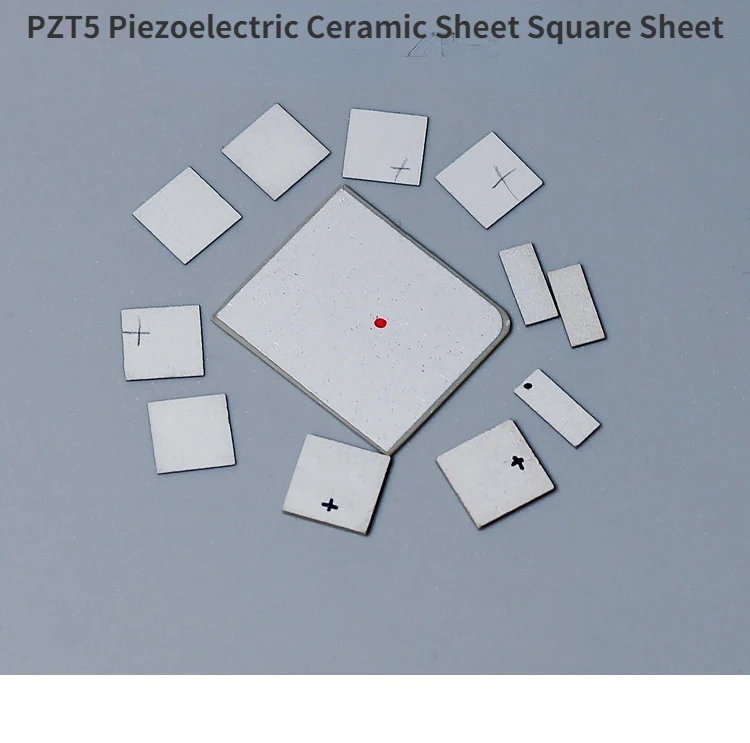 5pieces PZT5 piezoelectric ceramic sheet square ultrasonic sensor transducer wafer ultra-thin can be customized