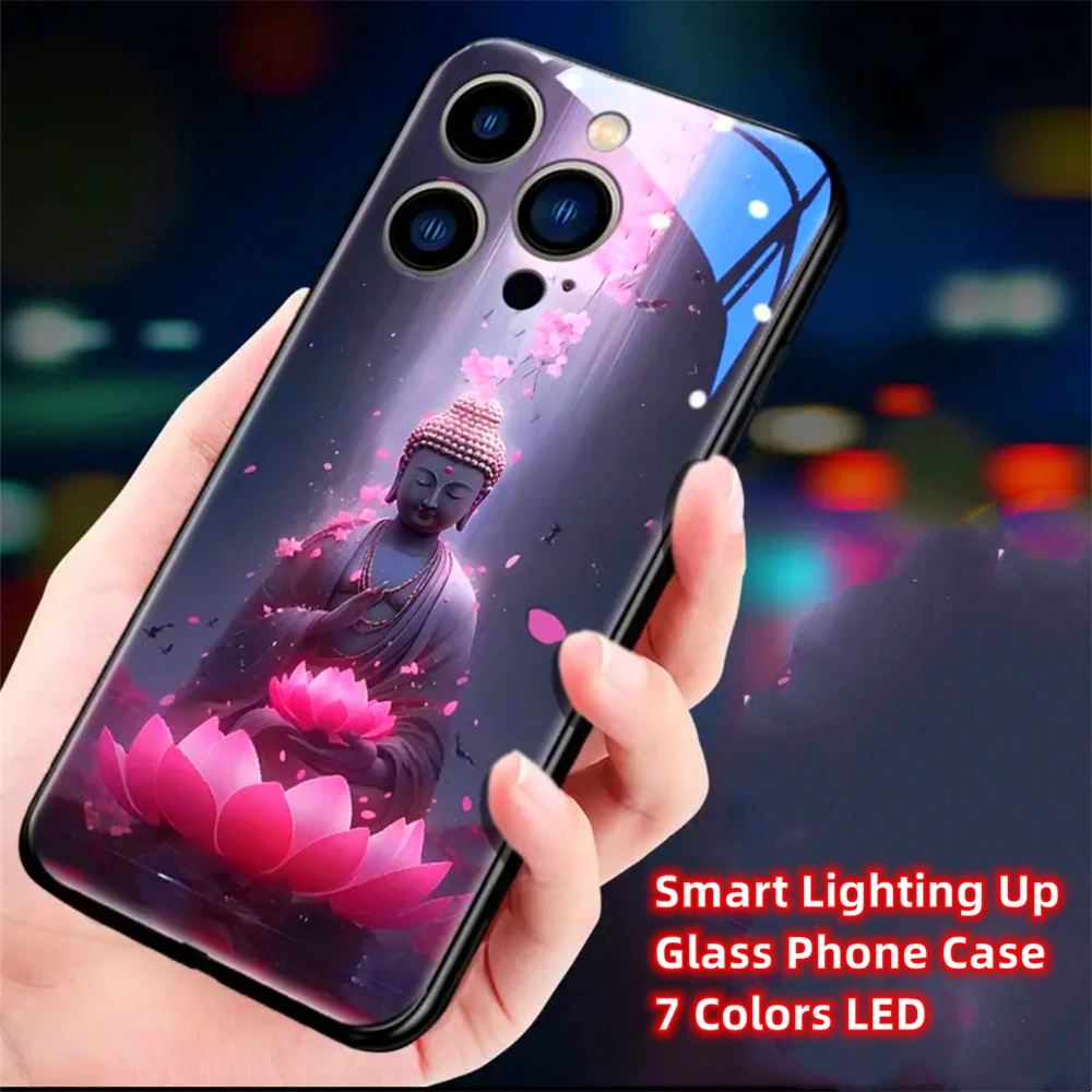 Buddhaland Gleams Design Schallgesteuerte LED-Blitzhüllen Leuchtende Glasabdeckung für Samsung S26 S25 S24 S23 S22 S21 FE Plus Ultra – Detail 38