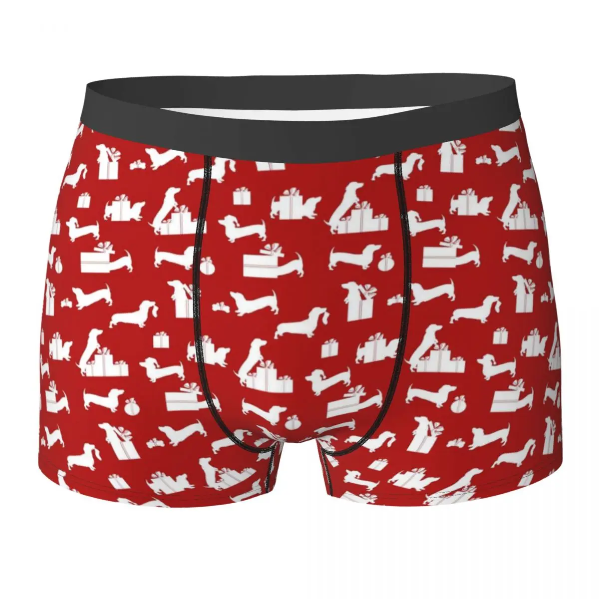 Dachshund Print Underwear Funny Christmas Print Trunk High Quality Males Panties Breathable Boxer Brief Gift