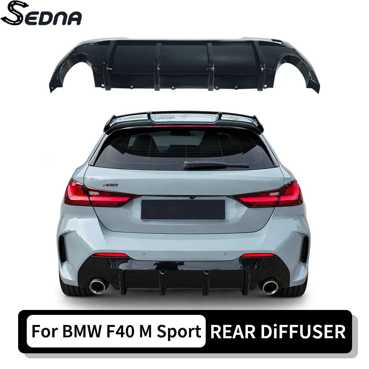 For BMW 1 Series F40 M Sport 2020-2024 Rear Bumper Diffuser Splitter Lip Car Tuning Exterior Guard Body Kits Accessories