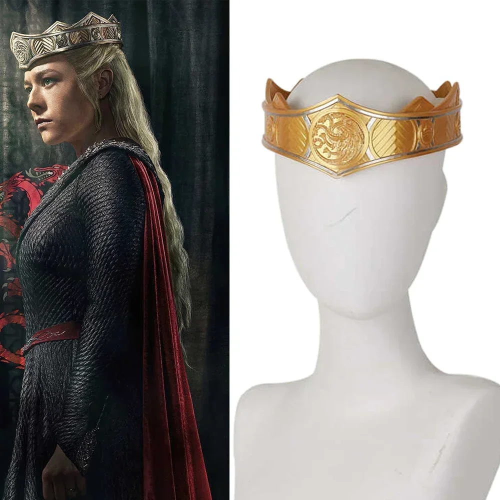 Corona de Rhaenyra Targaryen de la Familia Dragón, Accesorio de Cabello Unisex para Cosplay, Corona Dorada para Halloween