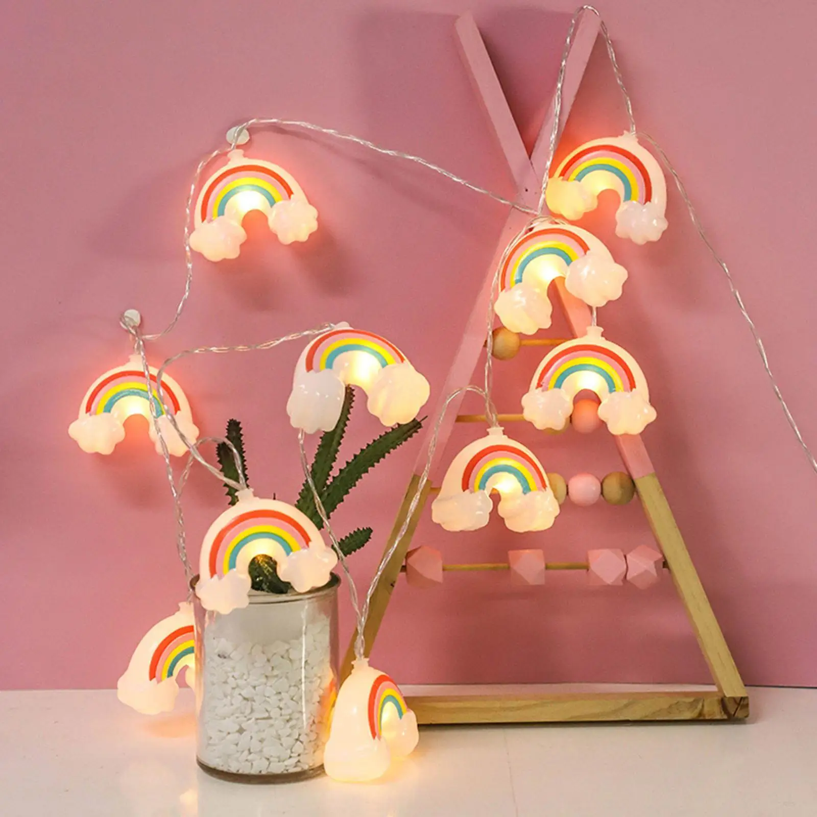 

Rainbow String Light Practical Hanging Light for Garden Patio Indoor Outdoor