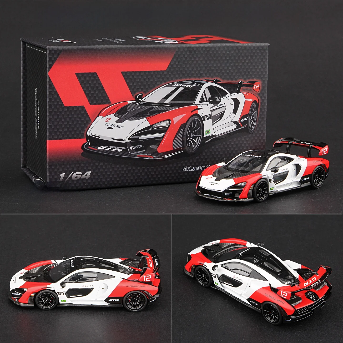 マイディ-ニュー-64-マクラーレン-セナ-gtr-シミュレーション合金スポーツカーモデル-765lt-ブラックナイト-予約販売-コレクターズカー