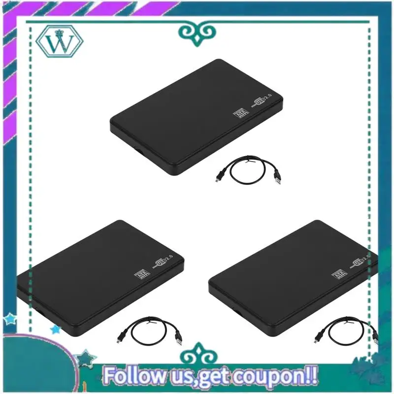 

A75Q-3Pcs 2,5-дюймовый USB-футляр для жесткого диска Sata к USB 2.0 Внешний корпус SATA HDD Коробка для жесткого диска с USB-кабелем
