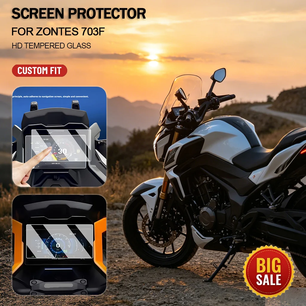 Motorcycle Dashboard Tempered Film Screen Protector Modification Accessories for Zontes 703F