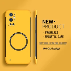Ultra Thin Hard PC Magnetic Frameless Phone Case For Oneplus 9R 8 9 Pro 8T Protective Matte Color Solid Cover