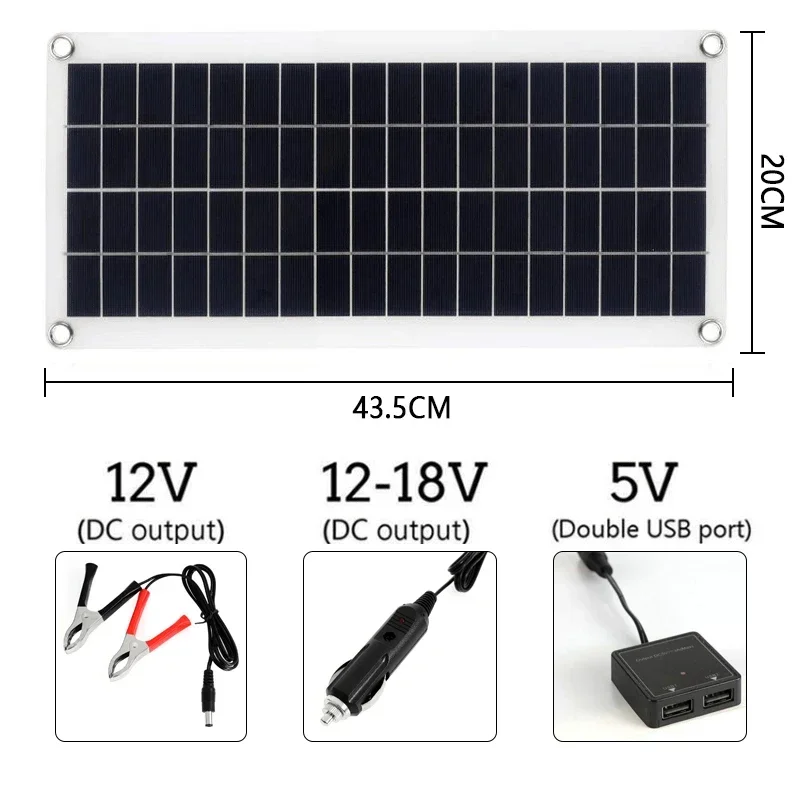 1000W Solar Panel Kit 12V USB Charging Solar Cell Board Controller Portable Waterproof Solar Cells for Phone RV Car MP3 PAD