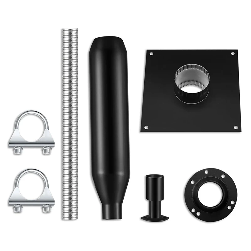 Generator Exhaust Extension Silencer Kit With Insulated Through-Wall Mounting Plate Vent Exhaust Reduce Noise By 52%