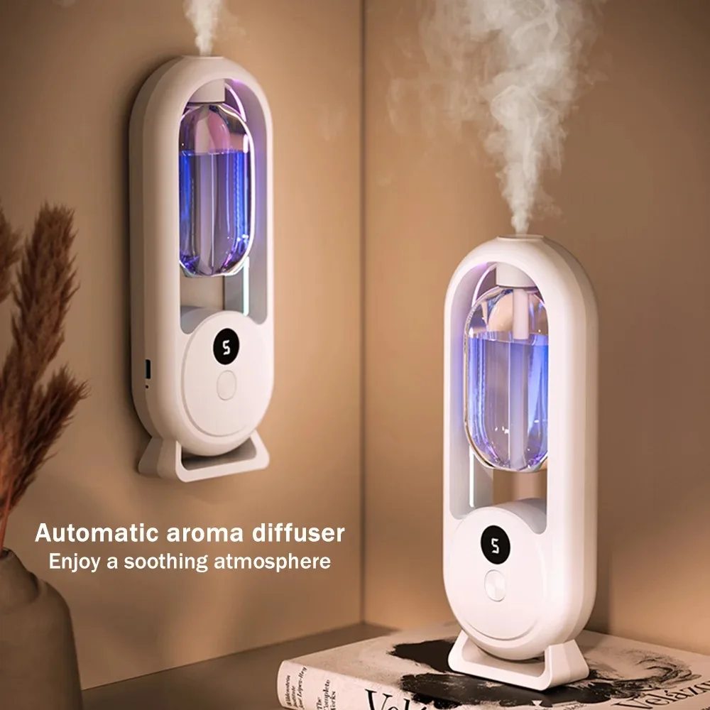 Difusor de Aroma com Cronometrado Óleo Essencial, Aromaterapia Máquina, Recarregável, 5-Mode, Sala, Banheiro, Ambientador