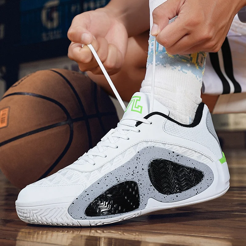 

Spring Summer Youth Basketball Shoes - Breathable Mesh Wear-Resistant Shock-Absorbing Rebound Practical Training Sports Shoes