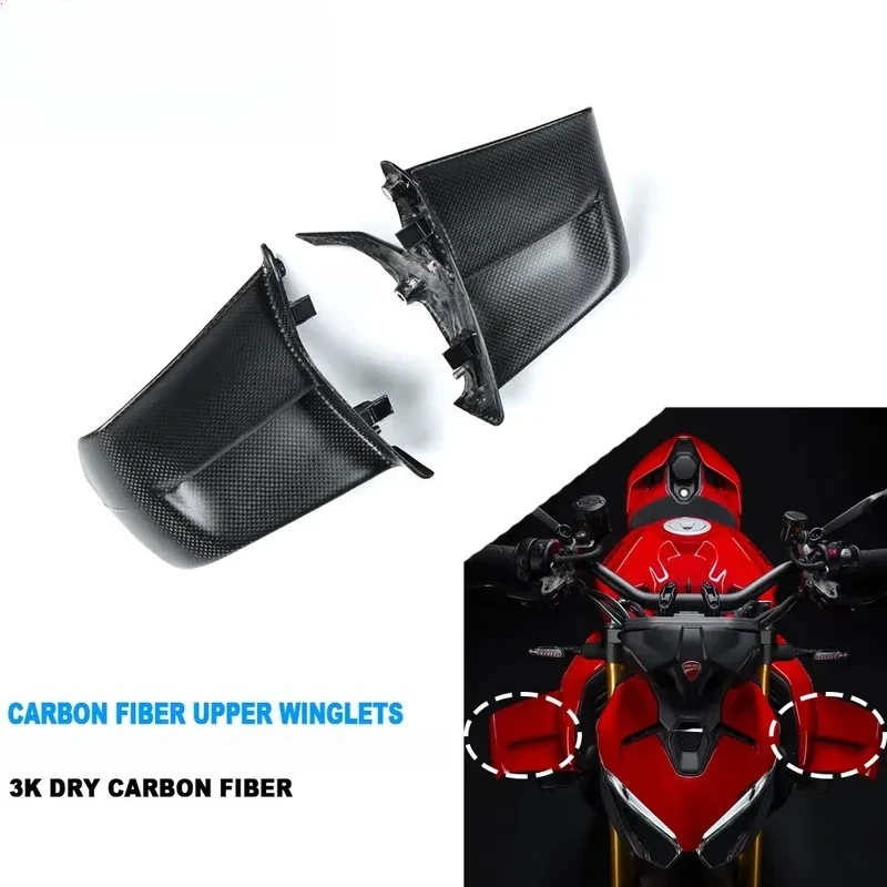 Dry Carbon Fiber Motorcycle Left Righr Upper Winglets for Streetfighter V4 V4S 2025