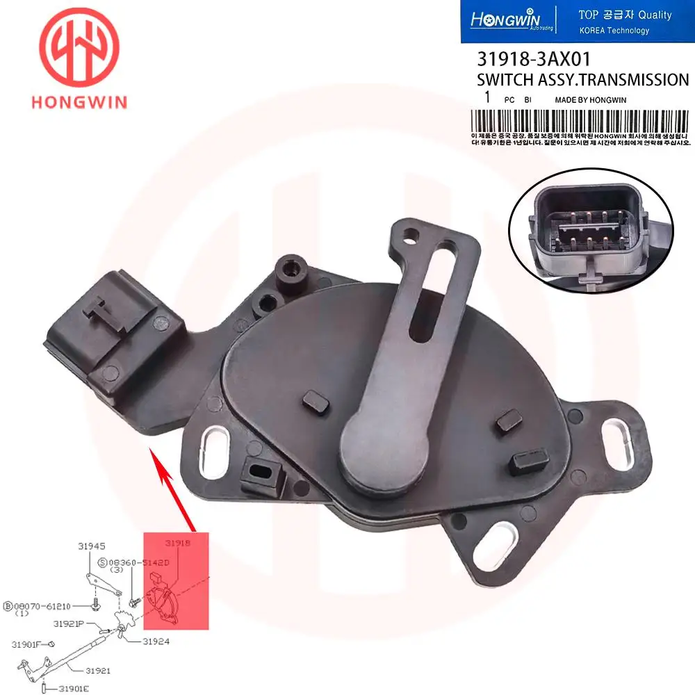 

31918-3AX01 Transmission Neutral Safety Switch For NISSAN 200SX Altima Maxima Quest Sentra Versa INFINITI G20 I30 I35 88923473