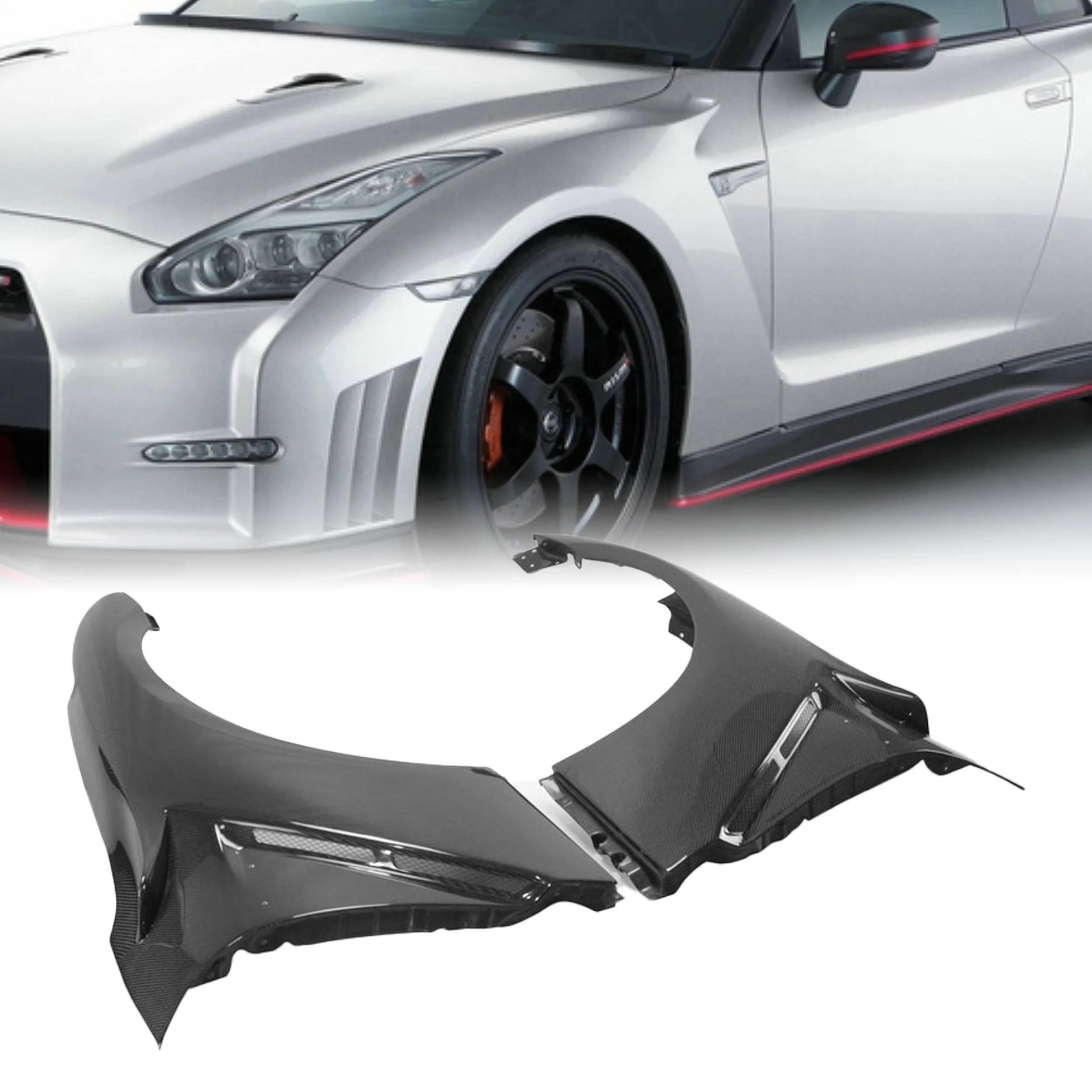 

NIS Customizable Front Fender Flare for Nissan 08-16 R35 GTR CBA DBA ABS Plastic Ford Ranger Fit Navara Models