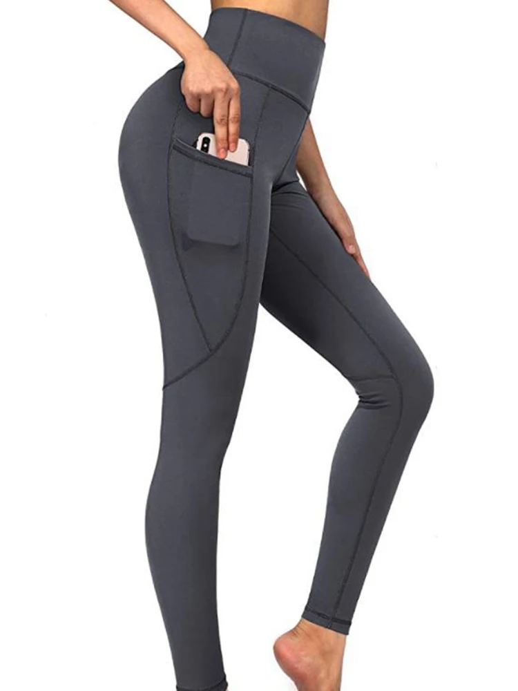 Pantaloni da corsa donna fianchi sollevamento palestra Yoga Leggings allenamento Sport vita alta Fitness Leggins Bubble Butt