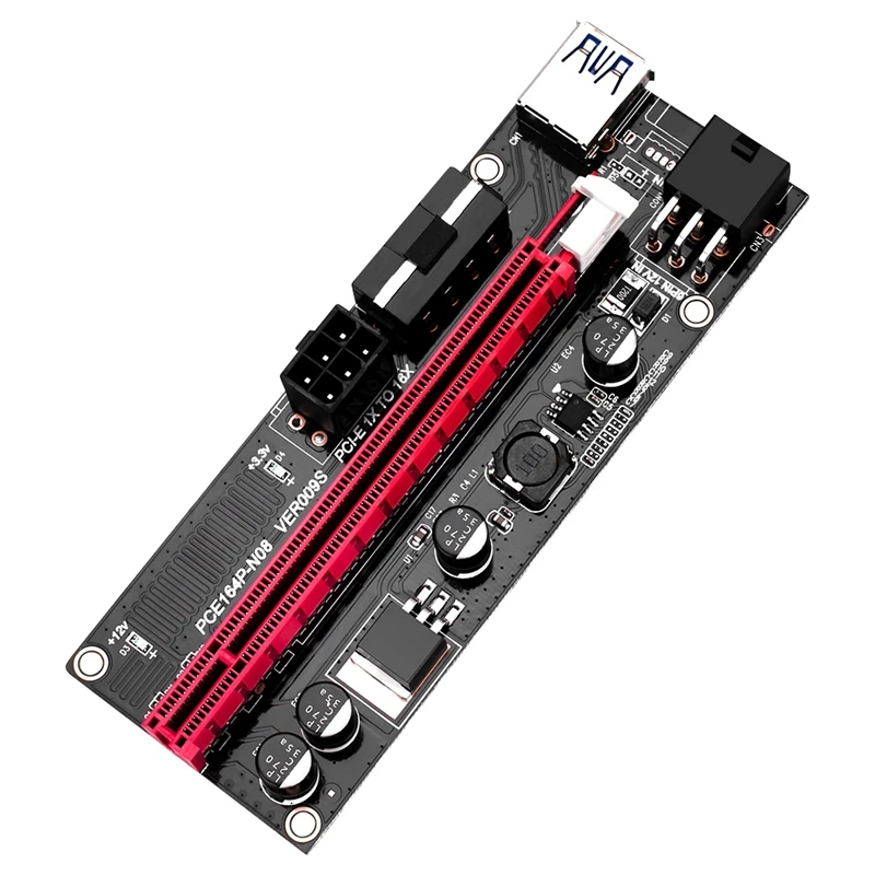 5Pcs Ver009 USB 3.0 Pci-E Riser Ver009s Express 1X 4X 8X 16X Extender Riser Adapter Card Sata 15Pin To 6 Pin Power Cable