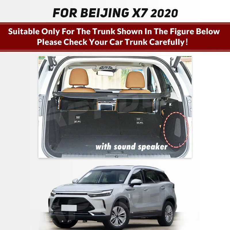 Auto Full Coverage Trunk Mat For BEIJING-X7 2020 Leather Car Boot Cover Pad Cargo Liner Interior Protector Accessories