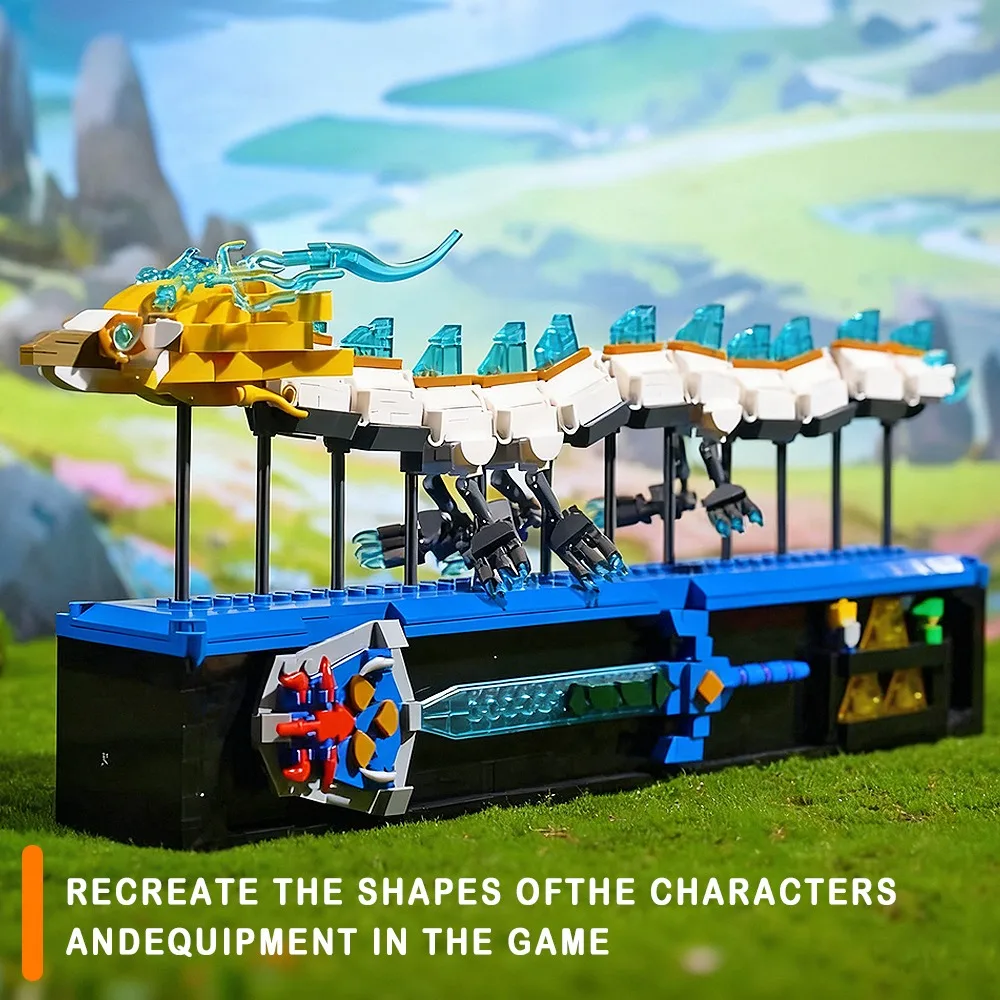 لعبة كلاسيكية مجموعة التنين الأبيض اللبنات الطوب نماذج قابلة للتلاعب مجموعات اللعب سطح المكتب الحلي لتقوم بها بنفسك الأولاد هدايا عيد الميلاد #2