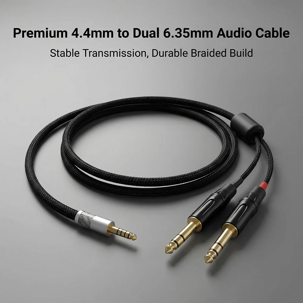 

Аудиокабель HIFI 4.4 мм (штекер) на два 6.35 мм (штекер) 1/4 дюйма (балансный Y-образный разветвитель TRS)