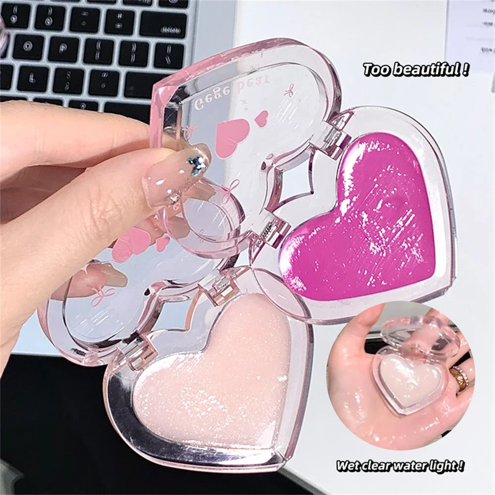 พาเลทท์ไฮไลท์เตอร์สีชมพูพีชเนื้อผงไฮกลอส แต่งหน้าคอนทัวร์หน้าแบบเจลลี่บลัชออน ให้ผิวหน้าเปล่งประกาย กระจ่างใส เปล่งรุ่งริบ