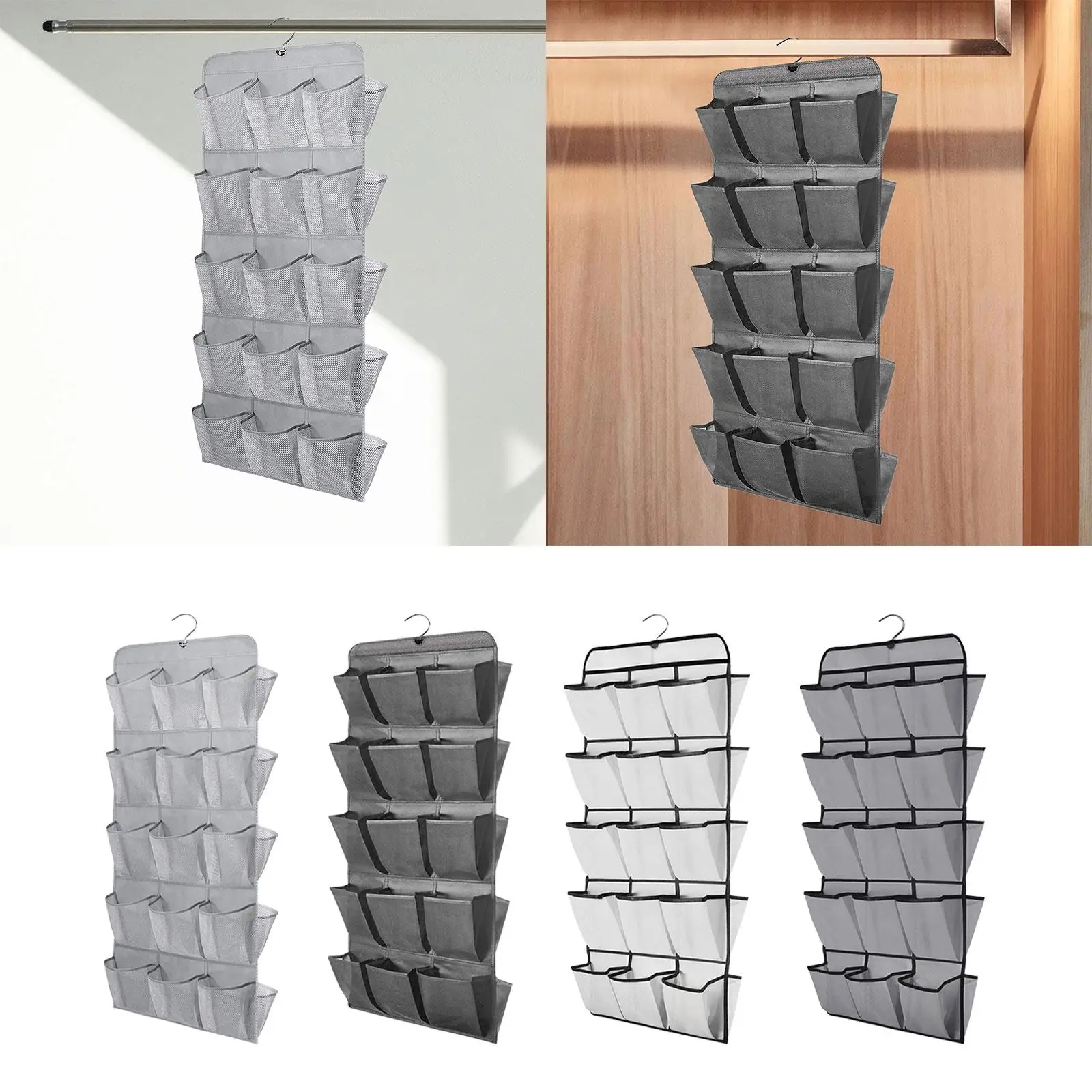 Hanging Shoe Shelves Washable Dual Sided Wall Mounted Foldable Hanging Shoe Rack for Underwear Ties Slippers Sandals High Heels