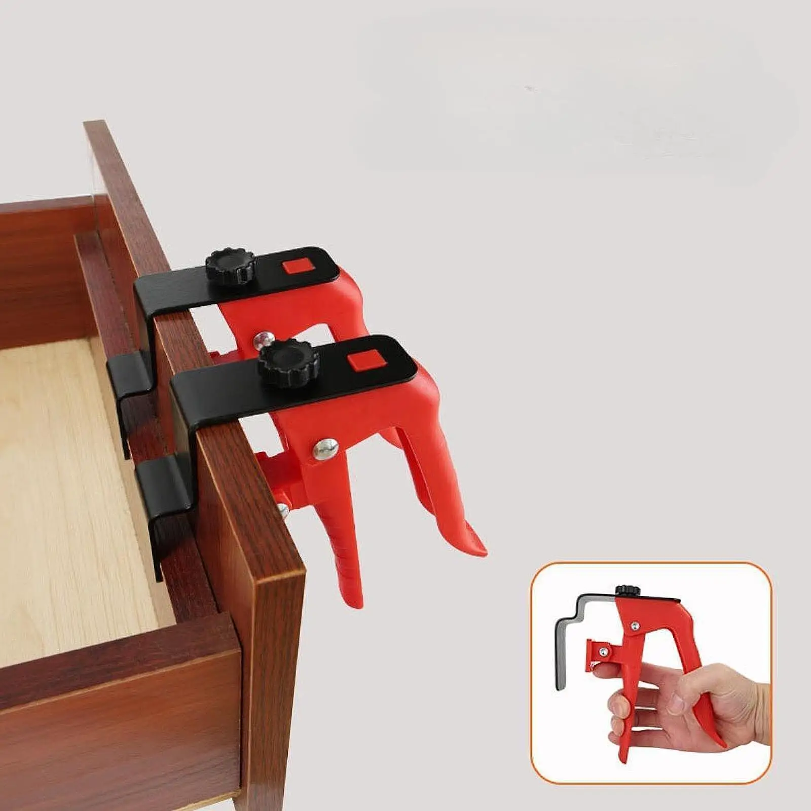 Drawer Panel Installation Clamp Effort Saving Knob Design Sturdy Press Type Fixing Clip for Conventional Drawers with Handles