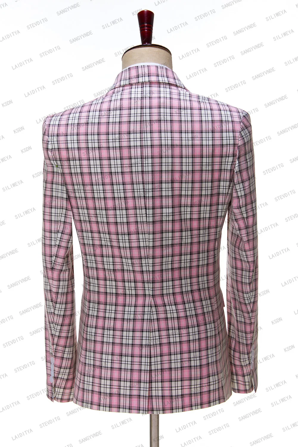 2024 New Style Boutique Pink Formal Business Mens Suit Groom Wedding Dress Double Breasted 2 Pieces( Jacket+Pants) Luxury Blazer