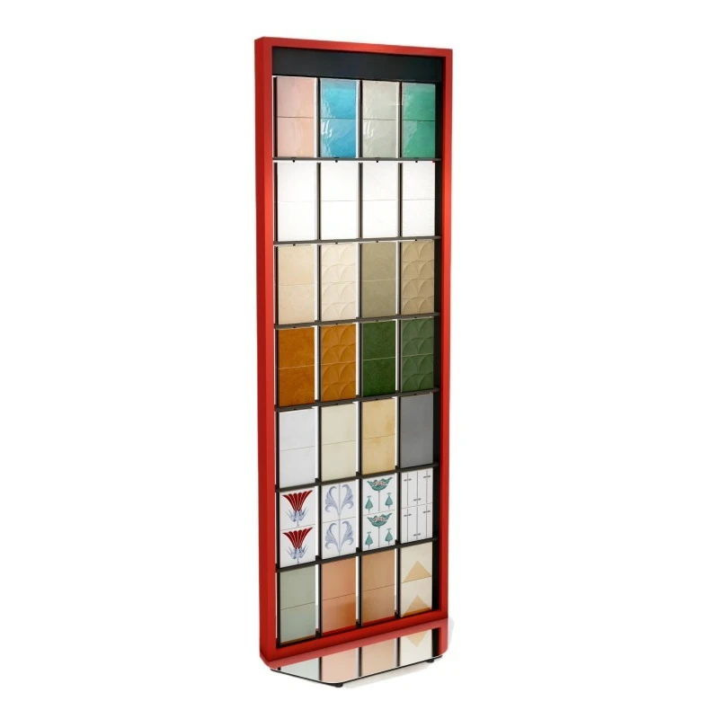 Small porcelain tile handmade brick display rack, screen partition vertical floor rotating display rack, double-sided display
