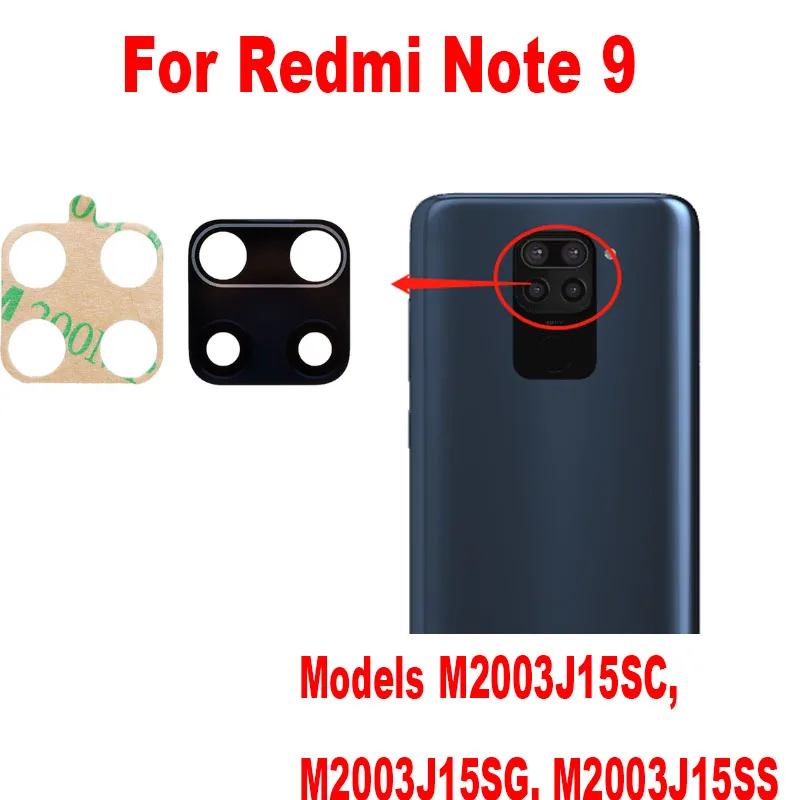 

1PCS For Xiaomi Redmi Note 9 4G Back Camera Glass Rear Lens Cover With Ahesive Sticker Replacement