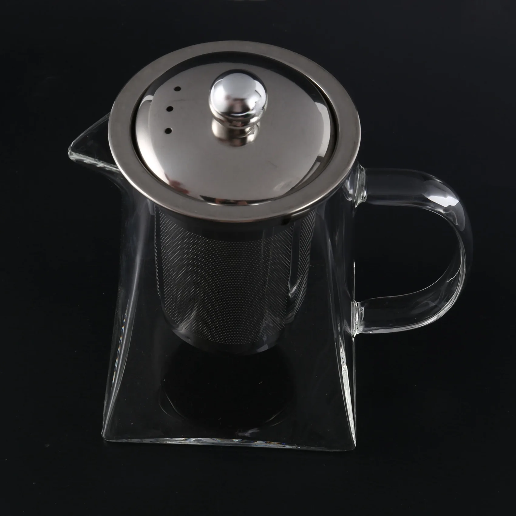 Square Glass Teapot with Infuser 550 Ml Borosilicate Tea Pot with Strainer Clear Leaf Tea Pots for Loose Tea