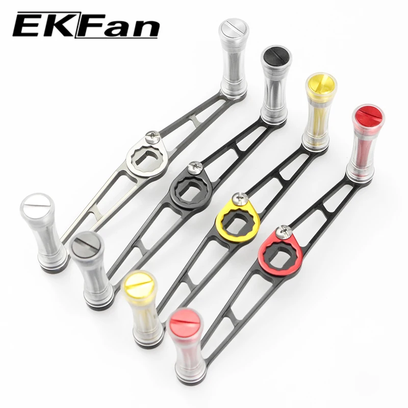 EKFan ultraligero 12G 105MM de longitud 7075 mango de carrete de pesca de aleación para Dawa Shmano pesca por goteo carrete de Baitcasting rueda DIY