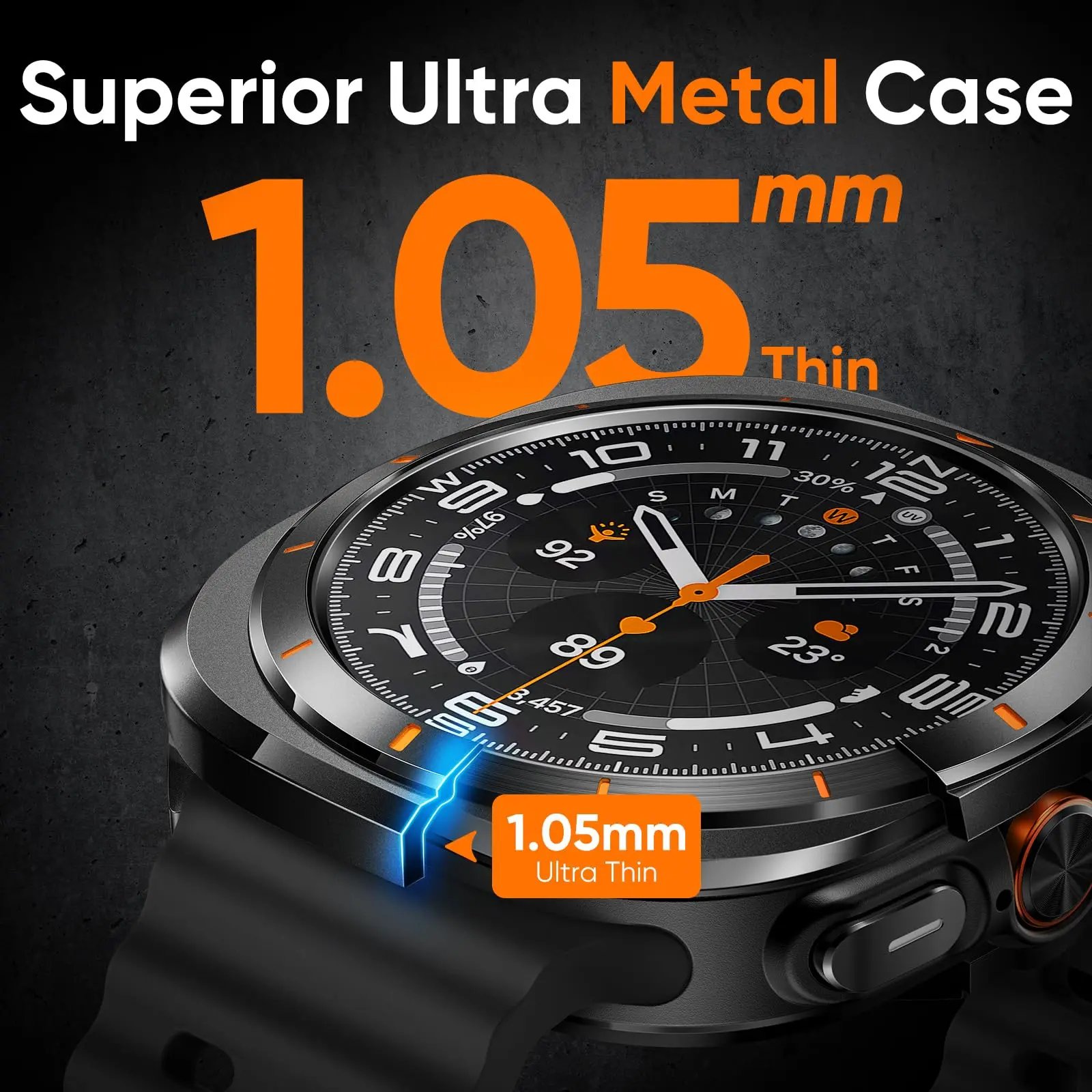 Metal Protective Case For Samsung Galaxy Watch Ultra 2025 PC&Alloy Hard Cover For Galaxy Watch 7 Ultra 47mm Bumper Accessories