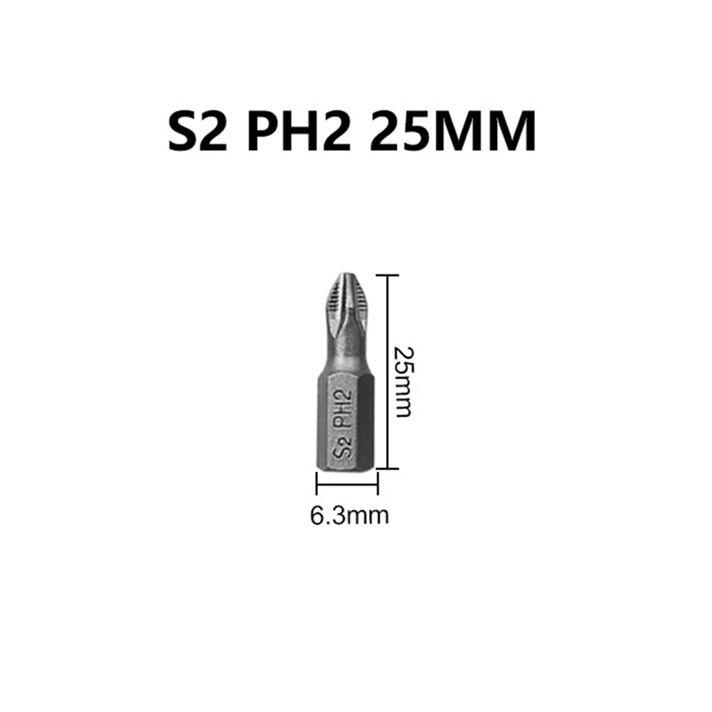 1/5 szt. Antypoślizgowy zestaw bitów wkrętakowych magnetycznych PH2 25-150mm 1/4 \