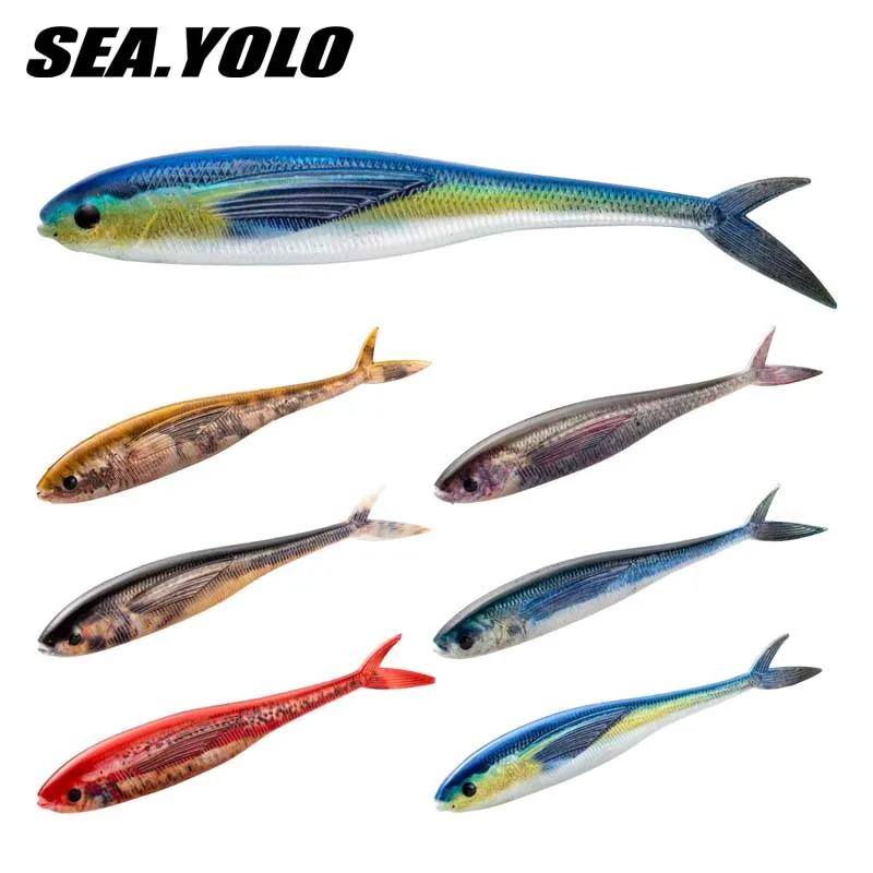 

Sea. Yolo 12cm 10.5g Sinking Water Lure Bait Fork Tail Soft Bait 3D Biomimetic Bait Perch Fishing Bait Fishing Gear