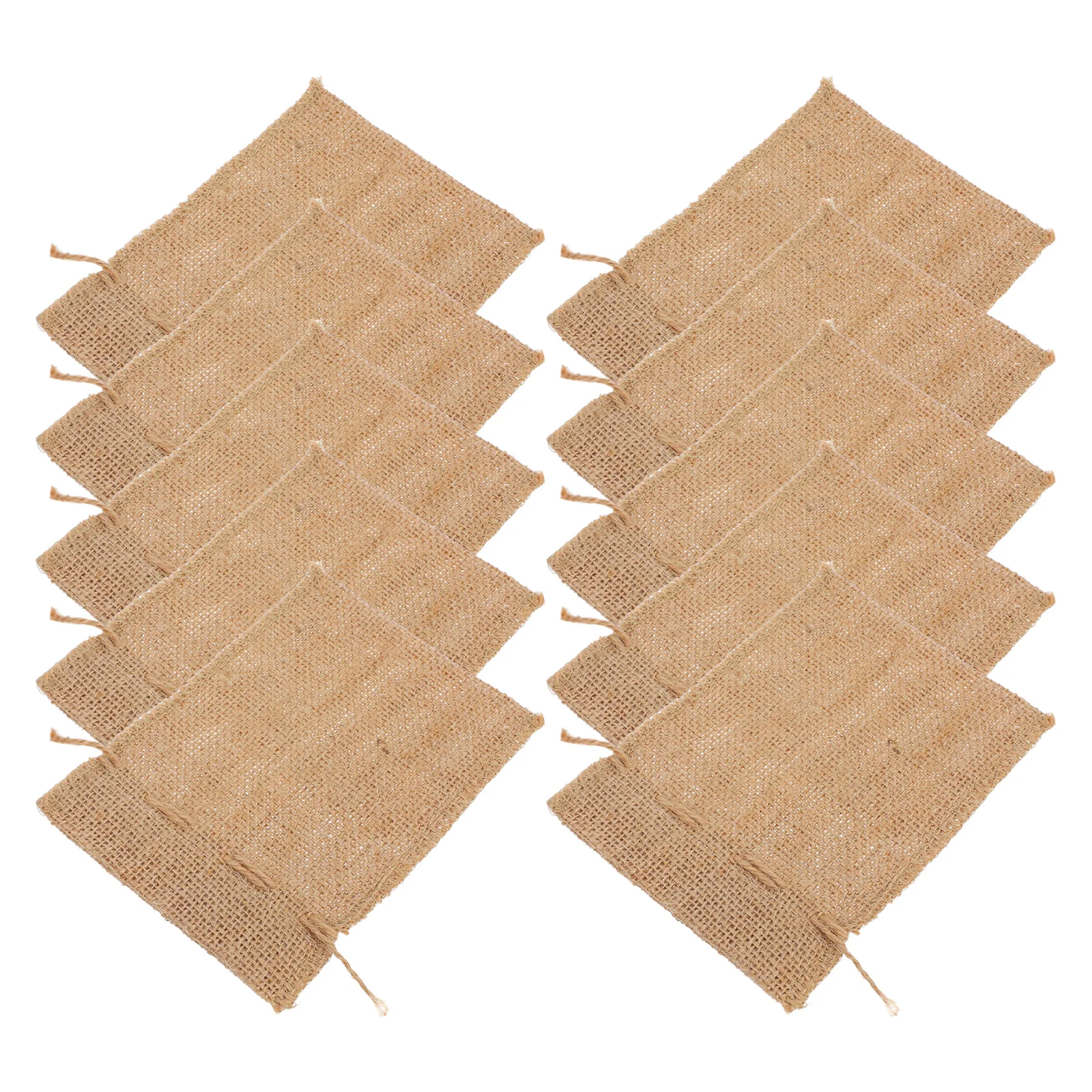 

10 Pcs Gift Bags Linen Storage Burlap Drawstring Present Cereals Handmade Favor Jewelry Pouches Light Brown