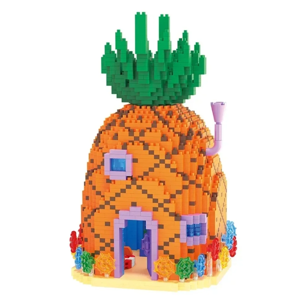 Sponge SquarePants Pineapple House Building Blocks Bricks Krabby Restaurant Resurrection Island Portrait House Kids Toys Gift