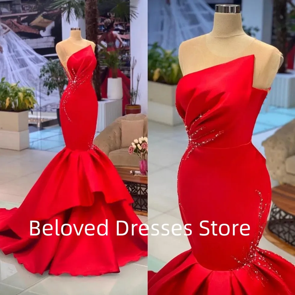 Vestido de noche rojo brillante con cuentas, traje Sexy ajustado para escenario, recepción, cumpleaños y compromiso, 2024