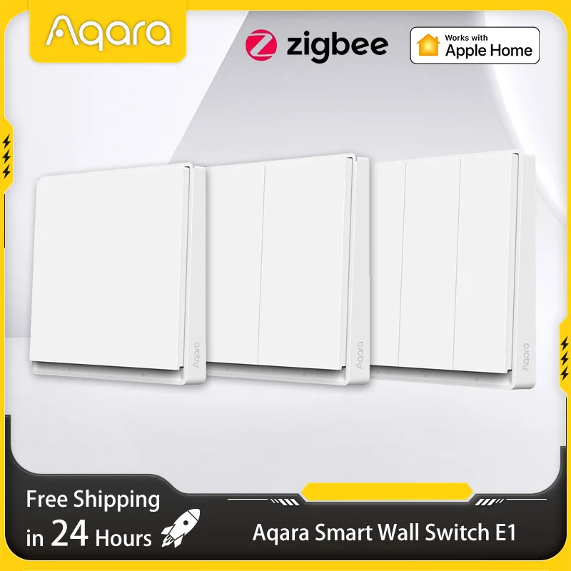 Original Aqara Smart Wall Switch E1 ZigBee 3.0 Smart Home Wireless Key Light Switch Fire Wire With/No Neutral for Xiaomi Homekit