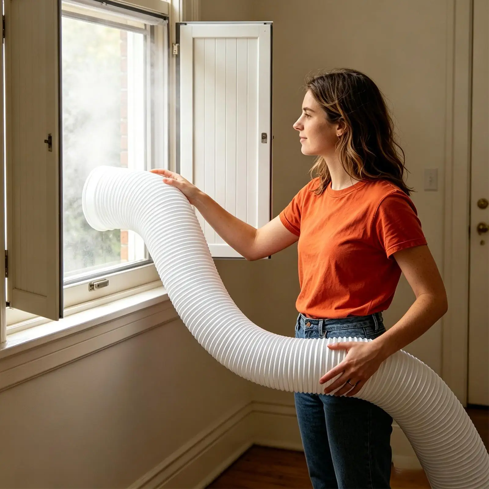 3 Meters Portable AC Vent Pipe Portable AC Vent Hose Flexible Air Conditioner Exhaust Pipe Outlet Vent Hose Duct for Mobile Air view 4