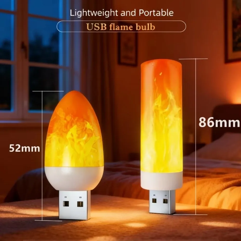 Gifts USB Candle Lamp Portable Camping Lighting LED Ambient Light Bedroom Decoration Bedside Lamp