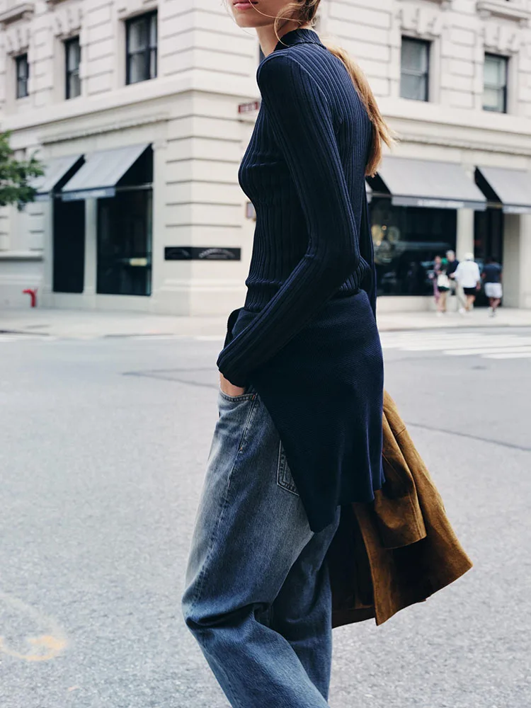 เสื้อสเวตเตอร์ไหมพรมแขนยาวสำหรับผู้หญิง ดีไซน์เรียบง่าย สวมใส่สบาย มีฮู้ด เหมาะสำหรับฤดูหนาว