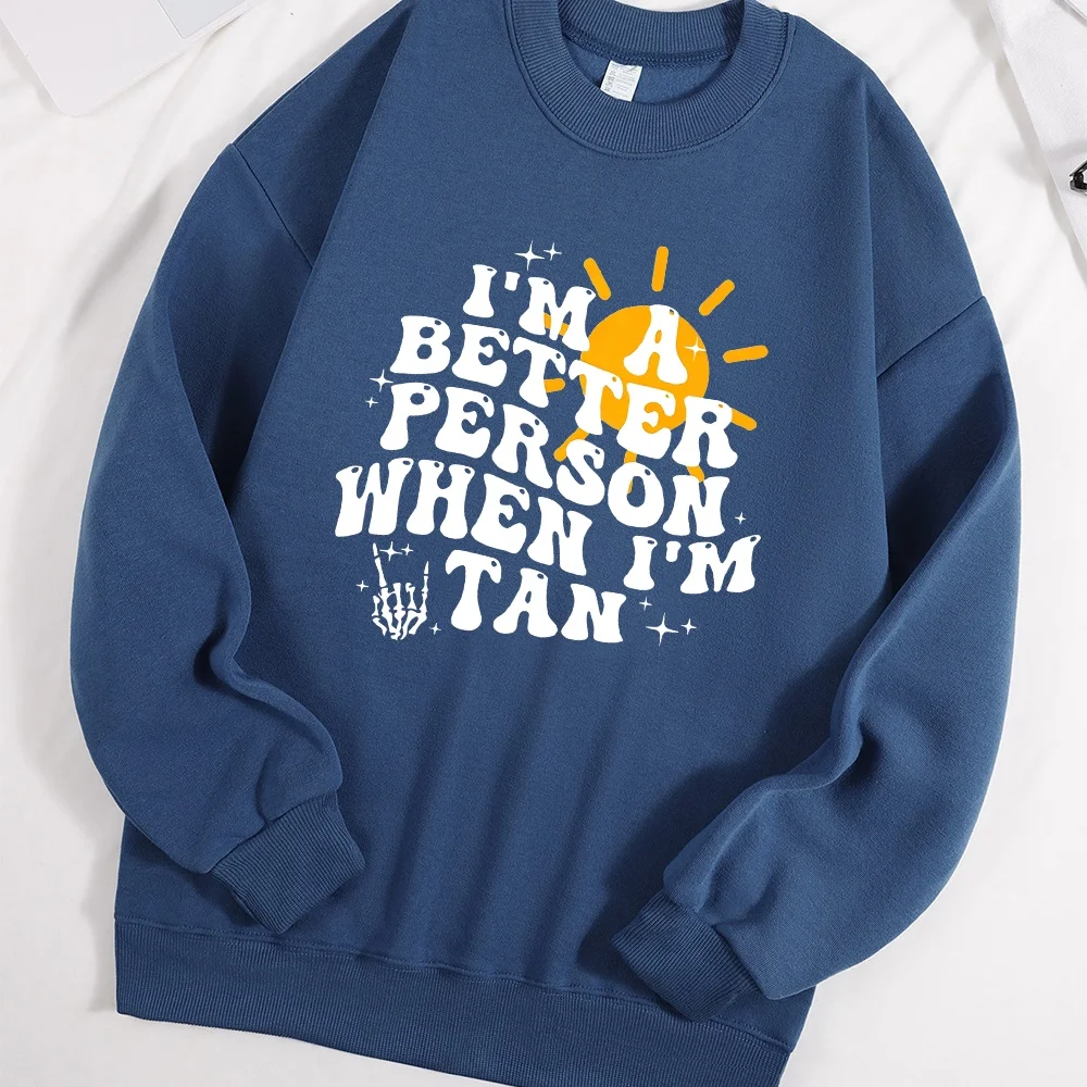 Damen-Sweatshirt mit Rundhalsausschnitt, Buchstaben-Druck, lässig, lockerer Stil für Herbst und Winter, bequeme Streetwear, Polyester-Spandex