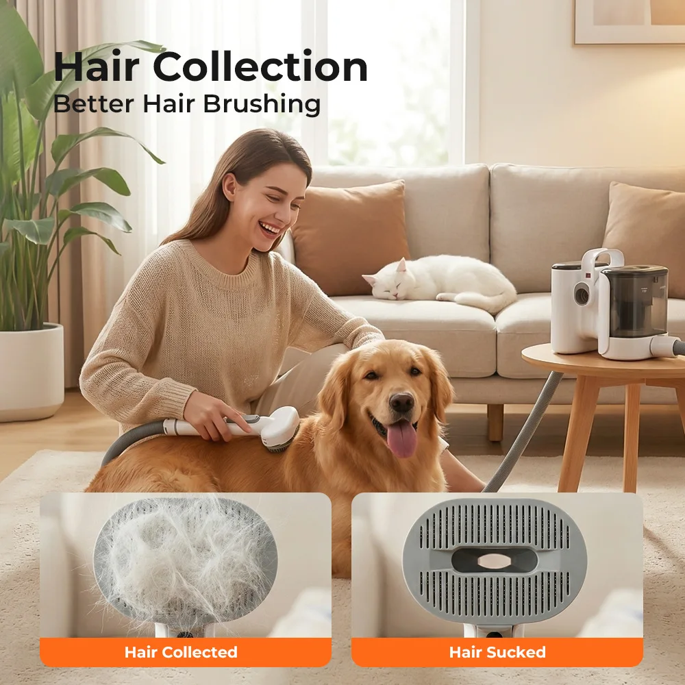 Pet Grooming Vacuum Kit 5 in 1 Dog Cat Clipper Shedding Brush Dryer All in One