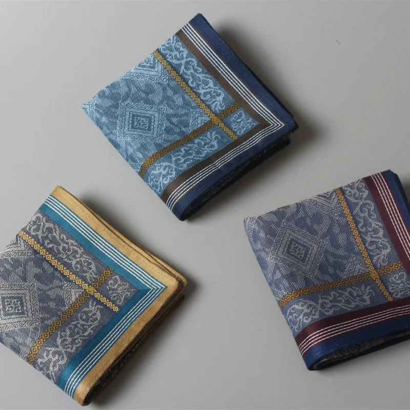 3pcs Handkerchief For Men Gentlemen Square Hankies Pocket Towel Business Hanky Scarf Wedding Party Birthday Gift 43cm